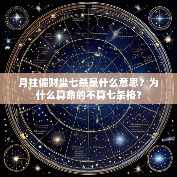 月柱偏财坐七杀是什么意思？为什么算命的不算七杀格？