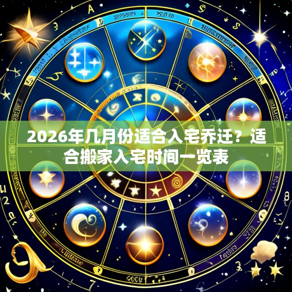 2026年几月份适合入宅乔迁？适合搬家入宅时间一览表