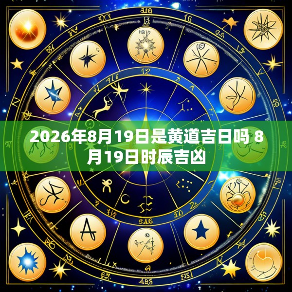 2026年8月19日是黄道吉日吗 8月19日时辰吉凶