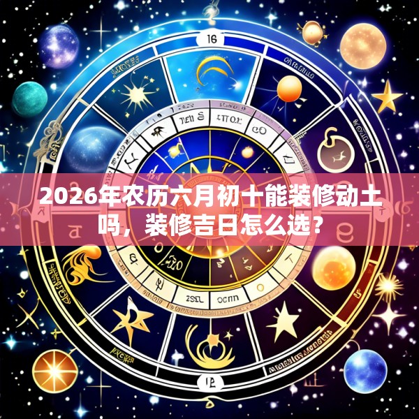 2026年农历六月初十能装修动土吗，装修吉日怎么选？