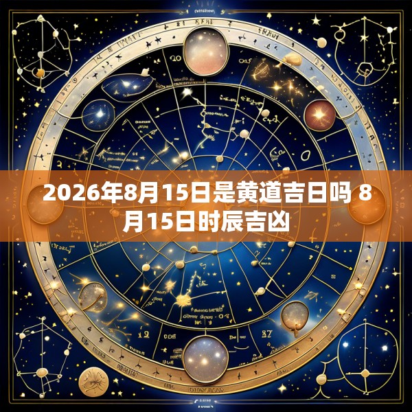 2026年8月15日是黄道吉日吗 8月15日时辰吉凶
