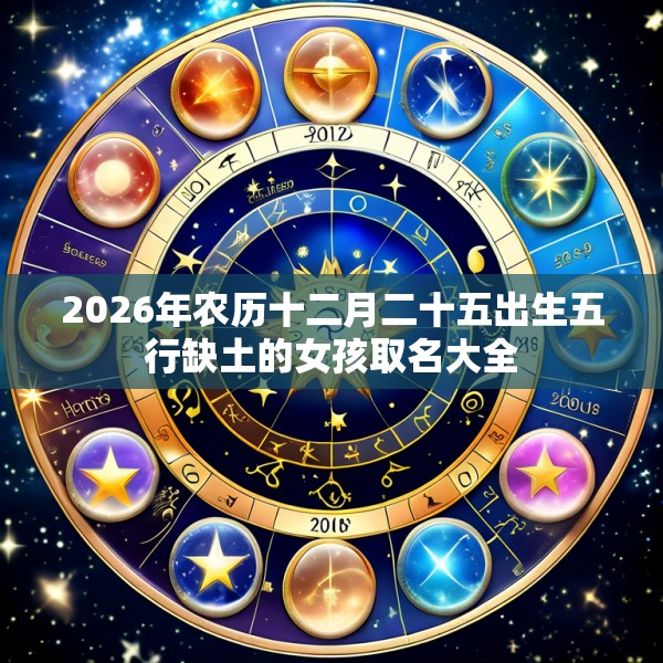 2026年农历十二月二十五出生五行缺土的女孩取名大全