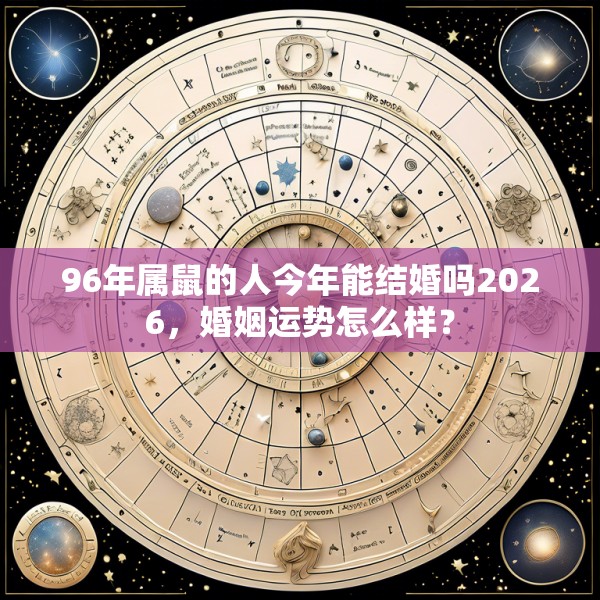 96年属鼠的人今年能结婚吗2026，婚姻运势怎么样？