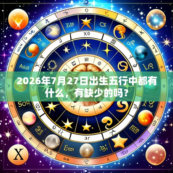2026年7月27日出生五行中都有什么,有缺少的吗?