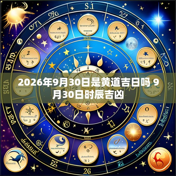2026年9月30日是黄道吉日吗 9月30日时辰吉凶