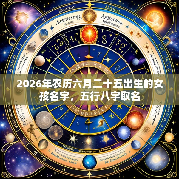 2026年农历六月二十五出生的女孩名字,五行八字取名