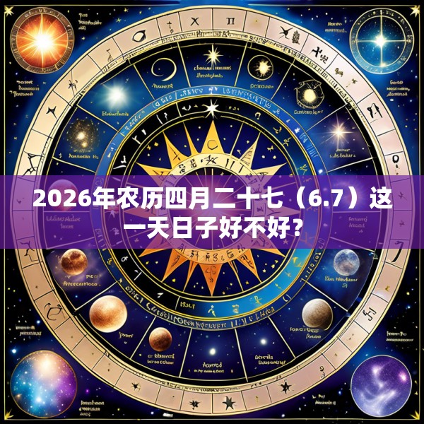 2026年农历四月二十七(6.7)这一天日子好不好?