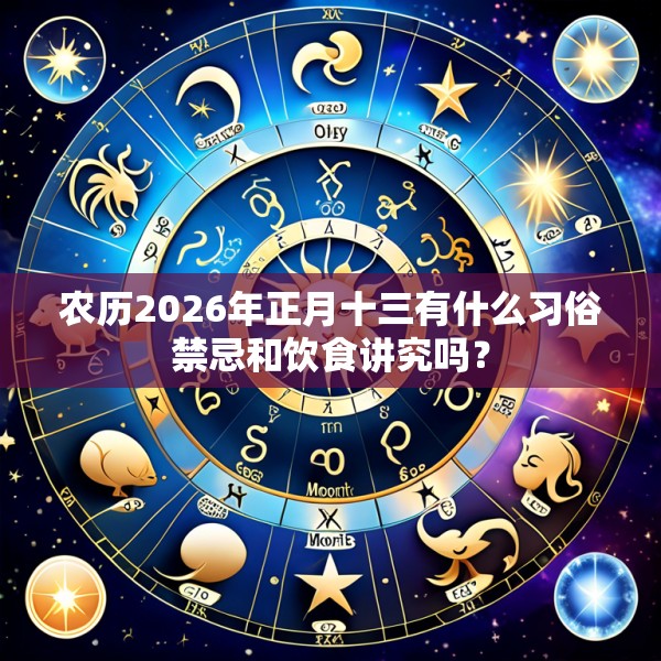 农历2026年正月十三有什么习俗禁忌和饮食讲究吗？