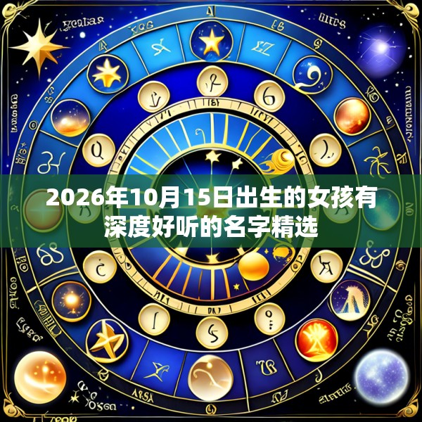 2026年10月15日出生的女孩有深度好听的名字精选