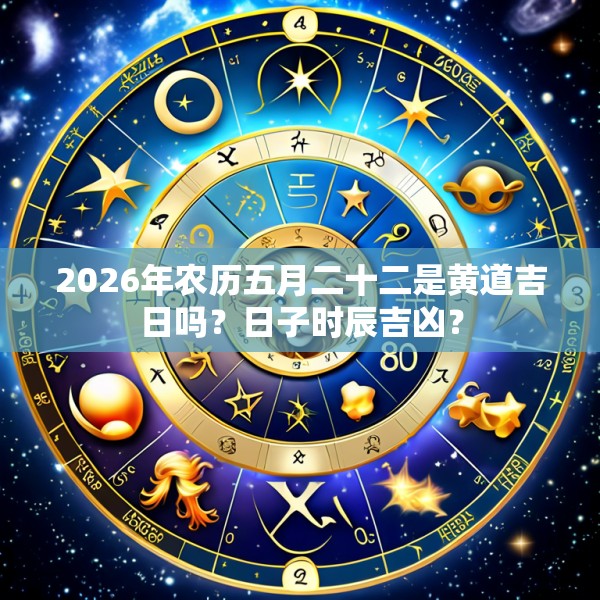 2026年农历五月二十二是黄道吉日吗?日子时辰吉凶?