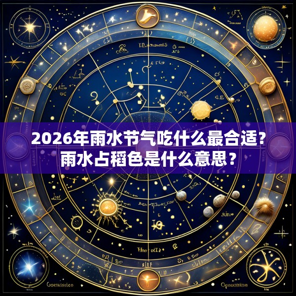 2026年雨水节气吃什么最合适?雨水占稻色是什么意思?