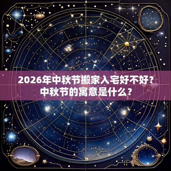 2026年中秋节搬家入宅好不好？中秋节的寓意是什么？