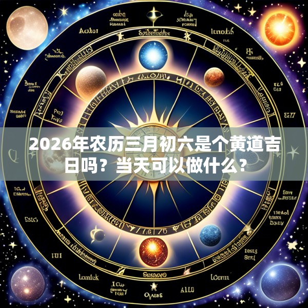 2026年农历三月初六是个黄道吉日吗？当天可以做什么？
