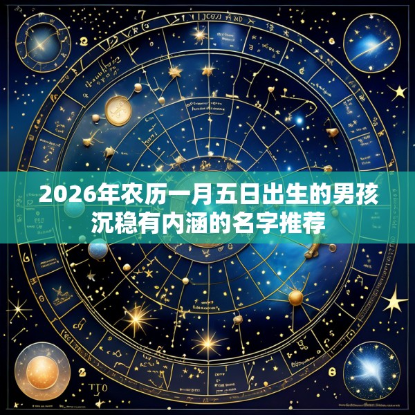 2026年农历一月五日出生的男孩沉稳有内涵的名字推荐
