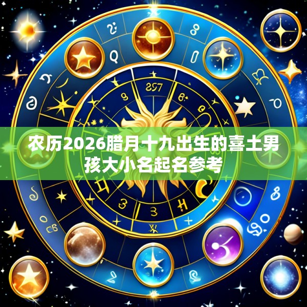农历2026腊月十九出生的喜土男孩大小名起名参考