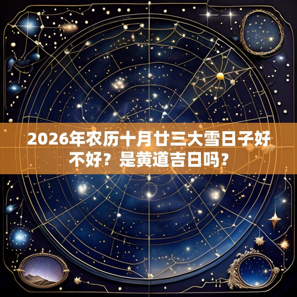 2026年农历十月廿三大雪日子好不好？是黄道吉日吗？