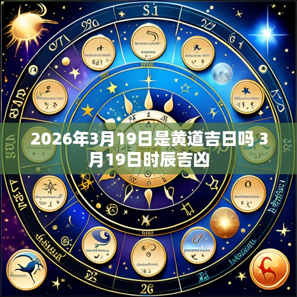 2026年3月19日是黄道吉日吗 3月19日时辰吉凶