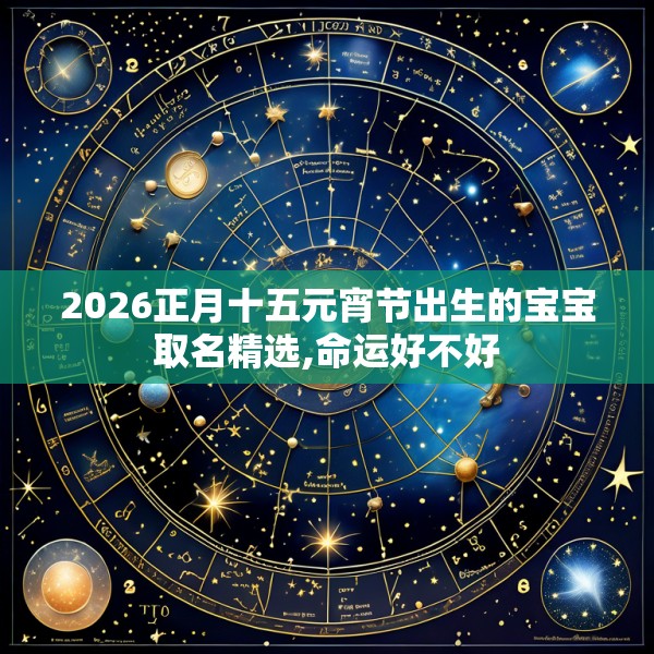 2026正月十五元宵节出生的宝宝取名精选,命运好不好