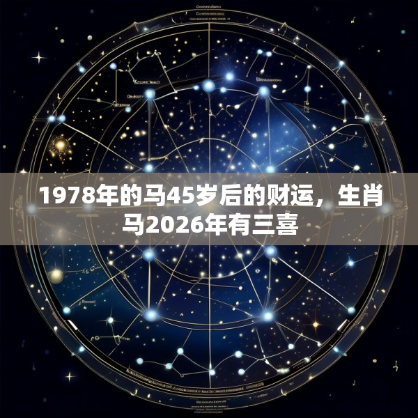 1978年的马45岁后的财运，生肖马2026年有三喜
