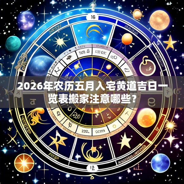 2026年农历五月入宅黄道吉日一览表搬家注意哪些?