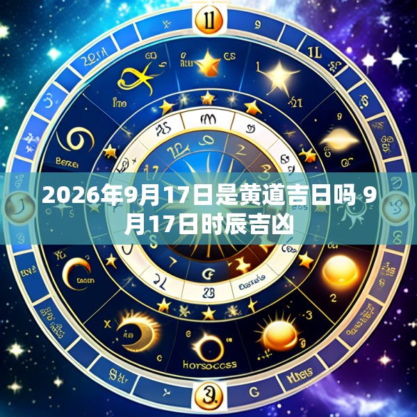 2026年9月17日是黄道吉日吗 9月17日时辰吉凶