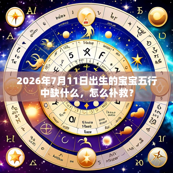 2026年7月11日出生的宝宝五行中缺什么,怎么补救?