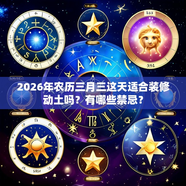 2026年农历三月三这天适合装修动土吗？有哪些禁忌？