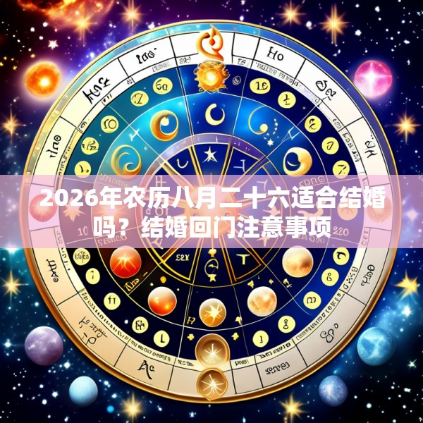 2026年农历八月二十六适合结婚吗？结婚回门注意事项