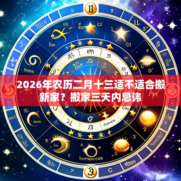 2026年农历二月十三适不适合搬新家？搬家三天内忌讳