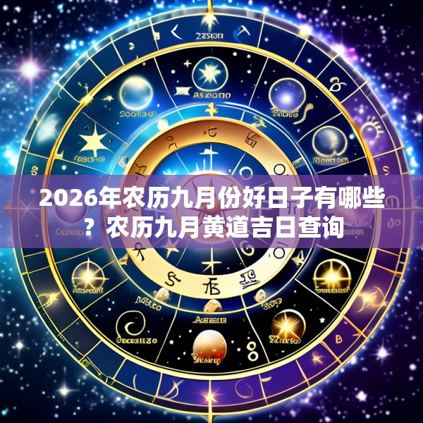 2026年农历九月份好日子有哪些？农历九月黄道吉日查询