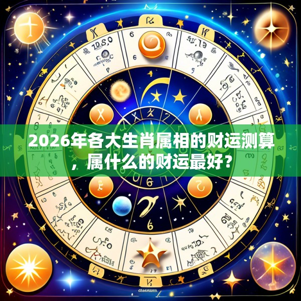 2026年各大生肖属相的财运测算，属什么的财运最好？