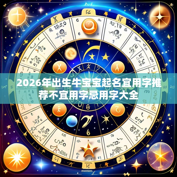 2026年出生牛宝宝起名宜用字推荐不宜用字忌用字大全