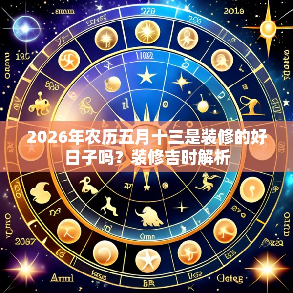 2026年农历五月十三是装修的好日子吗？装修吉时解析
