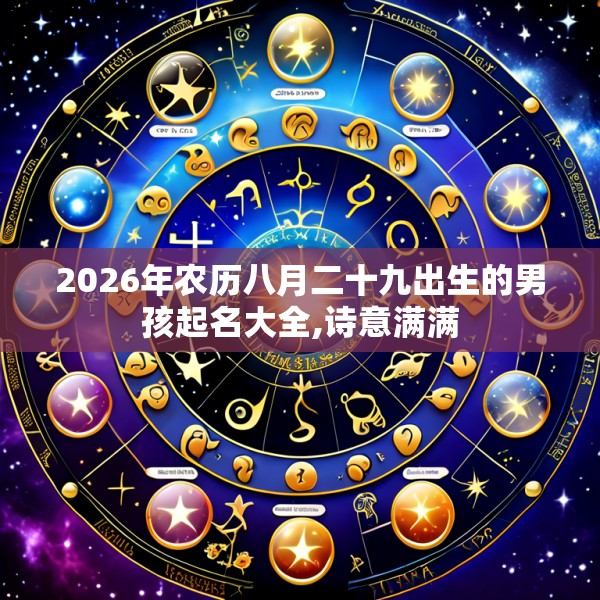 2026年农历八月二十九出生的男孩起名大全,诗意满满