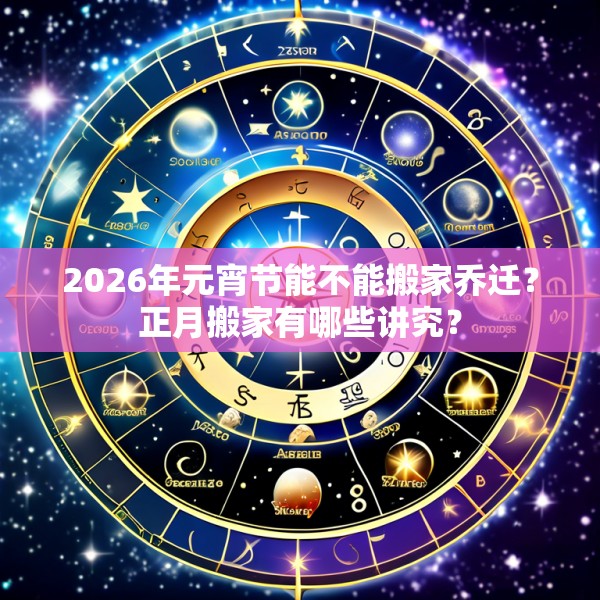 2026年元宵节能不能搬家乔迁?正月搬家有哪些讲究?