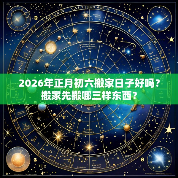 2026年正月初六搬家日子好吗？搬家先搬哪三样东西？