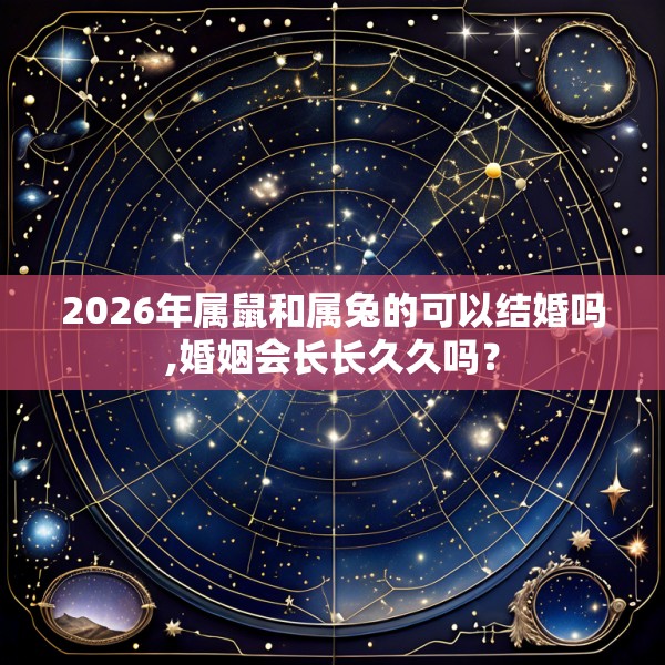 2026年属鼠和属兔的可以结婚吗,婚姻会长长久久吗？