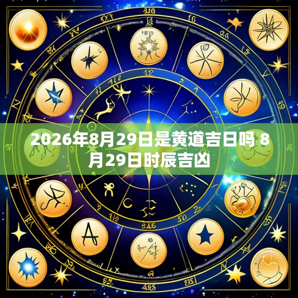 2026年8月29日是黄道吉日吗 8月29日时辰吉凶