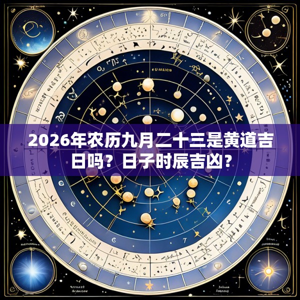 2026年农历九月二十三是黄道吉日吗？日子时辰吉凶？
