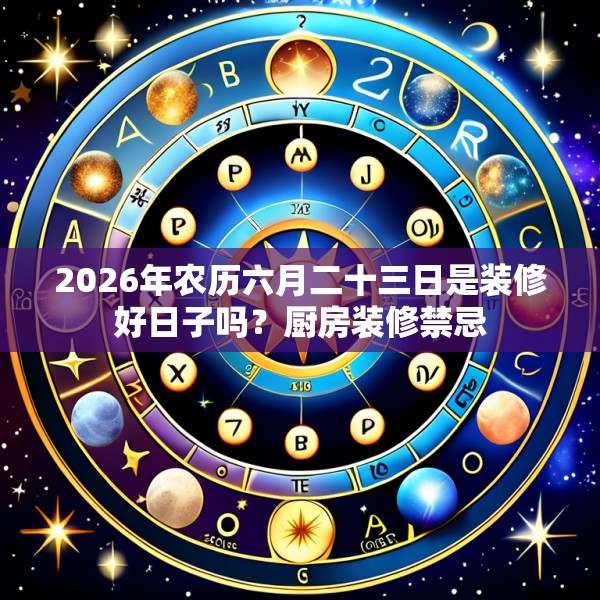 2026年农历六月二十三日是装修好日子吗？厨房装修禁忌