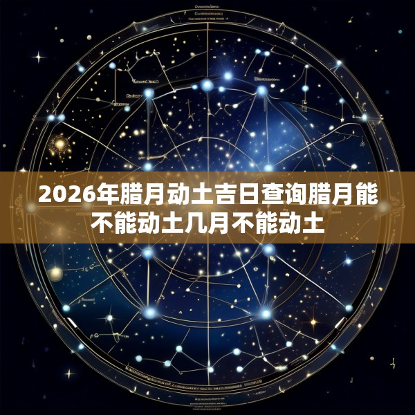 2026年腊月动土吉日查询腊月能不能动土几月不能动土