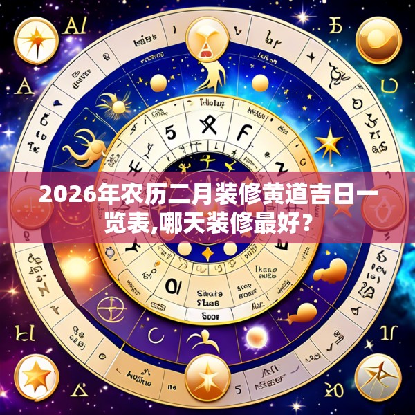 2026年农历二月装修黄道吉日一览表,哪天装修最好？
