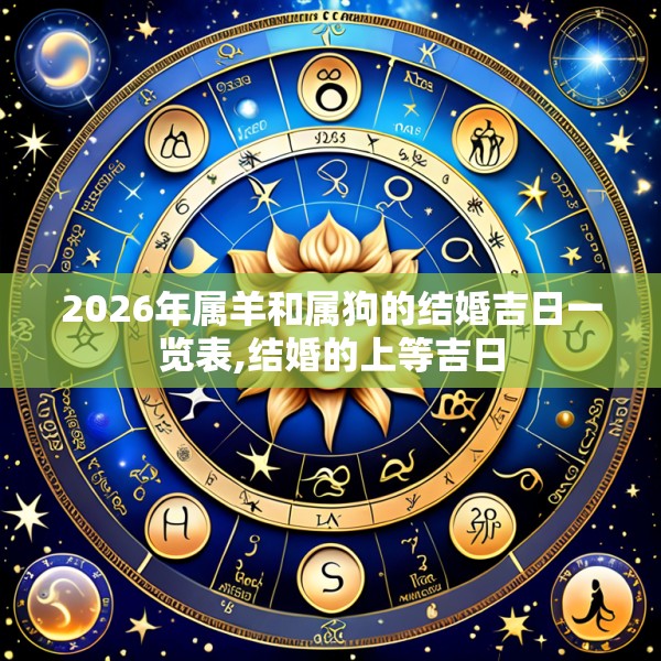 2026年属羊和属狗的结婚吉日一览表,结婚的上等吉日