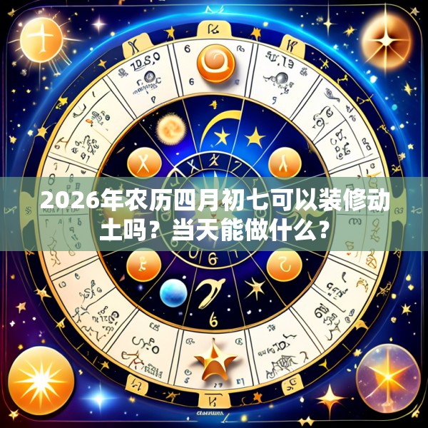 2026年农历四月初七可以装修动土吗?当天能做什么?