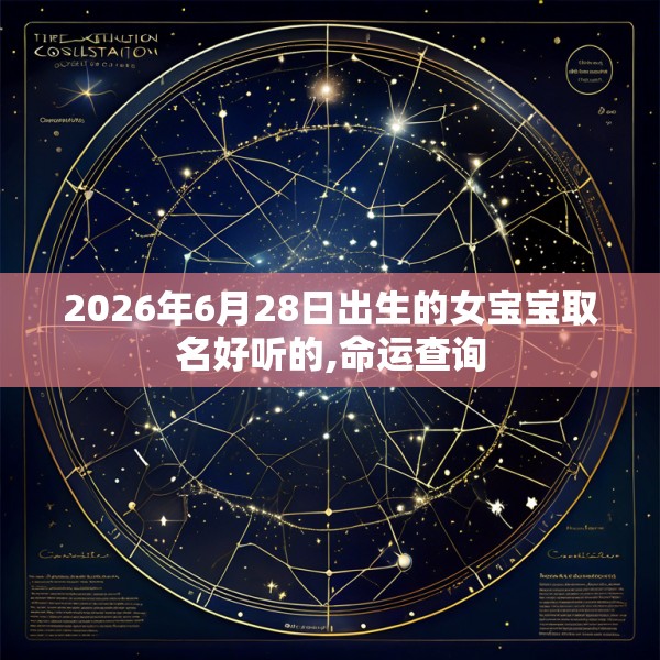 2026年6月28日出生的女宝宝取名好听的,命运查询