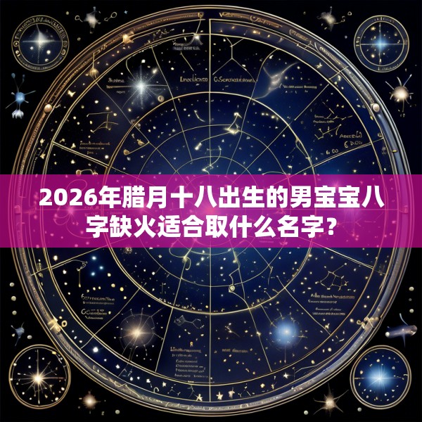2026年腊月十八出生的男宝宝八字缺火适合取什么名字？