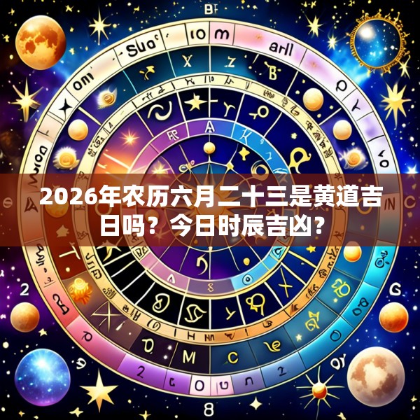 2026年农历六月二十三是黄道吉日吗？今日时辰吉凶？