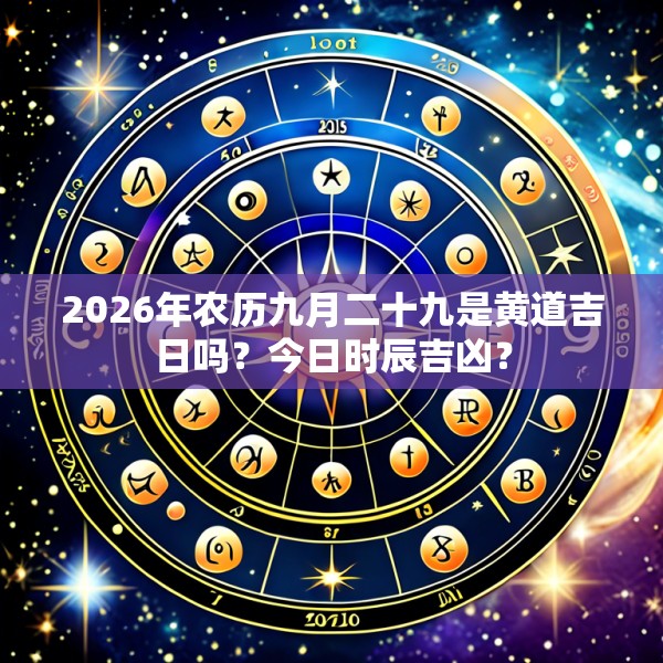2026年农历九月二十九是黄道吉日吗?今日时辰吉凶?
