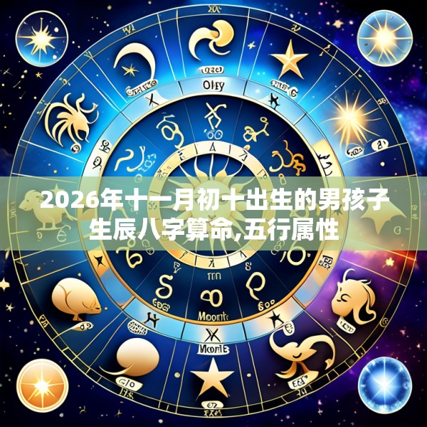 2026年十一月初十出生的男孩子生辰八字算命,五行属性