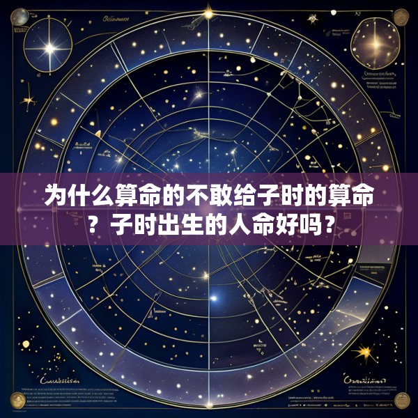 为什么算命的不敢给子时的算命?子时出生的人命好吗?